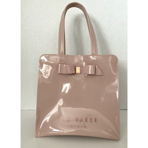 Ted Baker Arycon Powder Pink Shopper Bag Tote Bow Plastic PVC Small - Picture 2 of 8